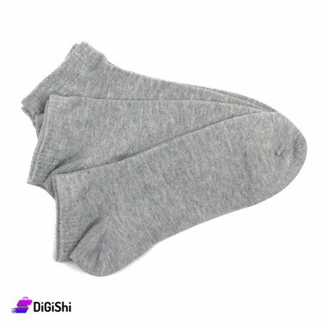 Al Samah Cotton Men short Gray Socks Set - 3 Pairs