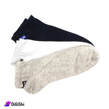 Al Samah Cotton Men Medium Socks Set - 3 Pairs