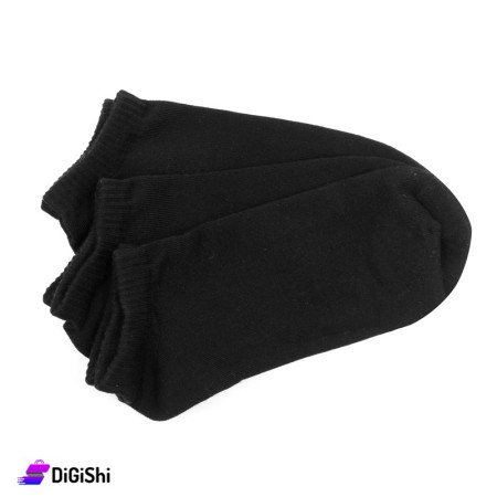 Al Samah Cotton Men Short Black Socks Set - 3 Pairs