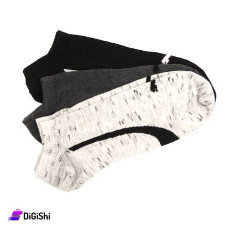 Al Samah Cotton Men Shin Socks Set - 3 Pairs Group 2