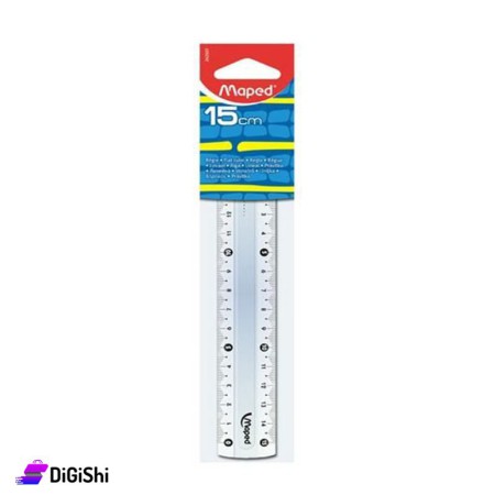 Maped Plastic 15 Cm Ruler - Transparent