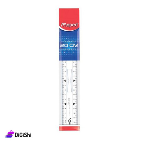 Maped Plastic 20 Cm Ruler - Transparent