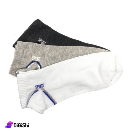 Al Samah Cotton Men Sport Short Socks Set - 3 Pairs Group 1