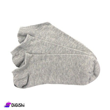 Al Samah Cotton Men Shin Gray Socks Set - 3 Pairs