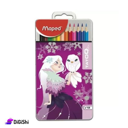 Maped Wooden Colors with Metal Box 12 Colors - Purple