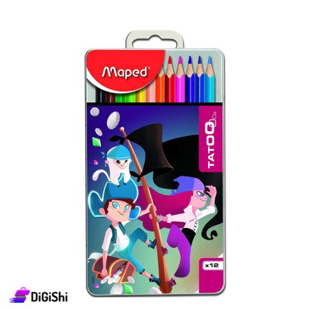 Maped Wooden Colors with Metal Box 12 Colors - Dark Blue
