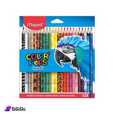 Maped Animals Wooden Color Box  24 Colors