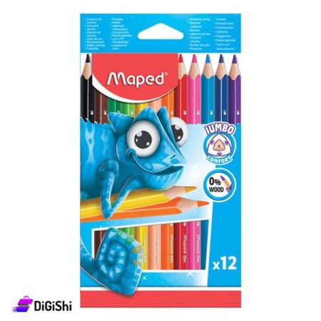 Maped  Jumpo Long Plastic Color Box 12 Colors
