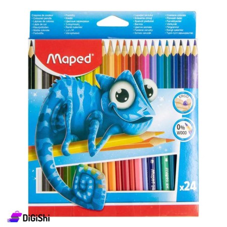Maped Long Plastic Color Box 24 Colors