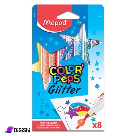 علبة ألوان تظليل غليتر 8 ألوان Maped Color'Peps