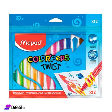 Maped Twist Crayon Color Box 12 Colors