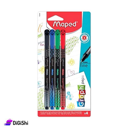 Maped Fine Graph Peps Highlighter Colors Box 4 Colors