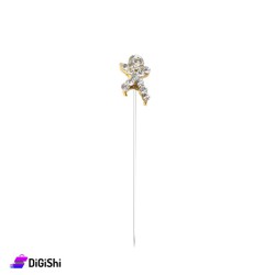 دبوس شكل فراشة مع ستراس