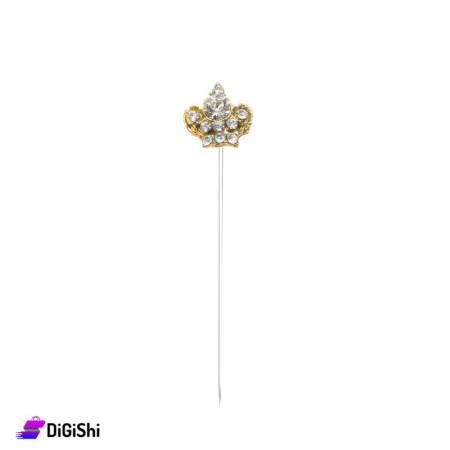 دبوس شكل تاج - ذهبي