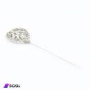 Tree Leaf Shape Pin With Strass