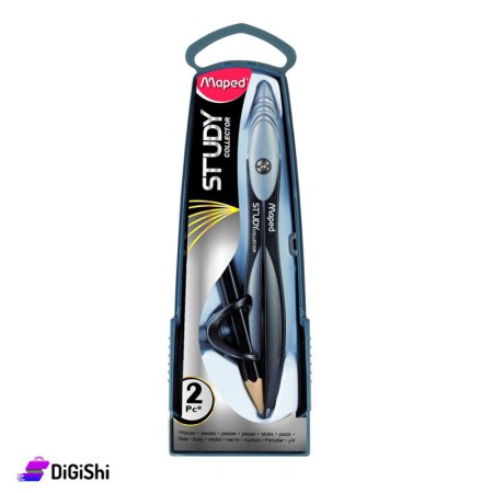 Maped Compass with Pencil - Blue & silver