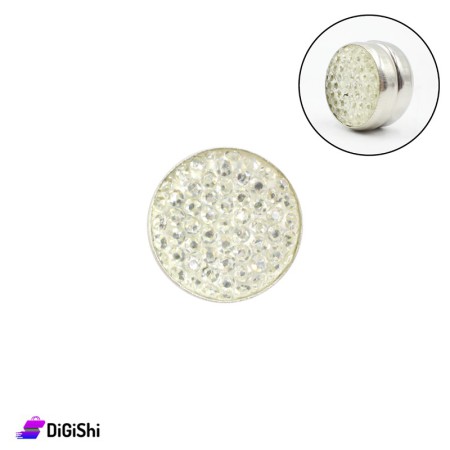 Magnetic Hijab Pins Model 1 - Silver With Strass