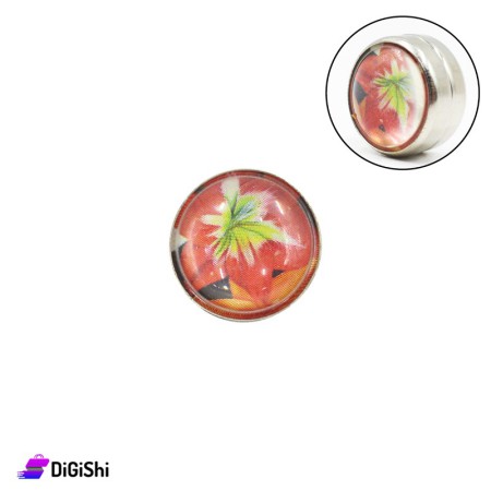 Flower Shape Magnetic Hijab Pins - Red
