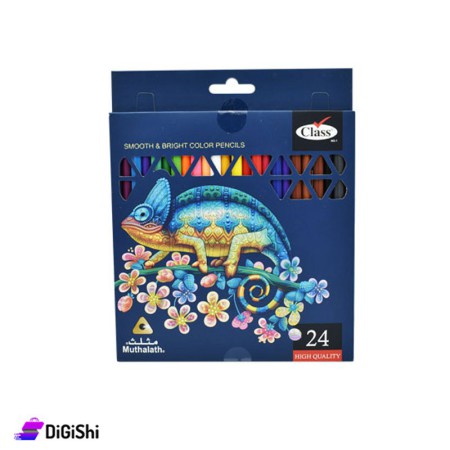 Class Long Wooden Color Box 24 Colors