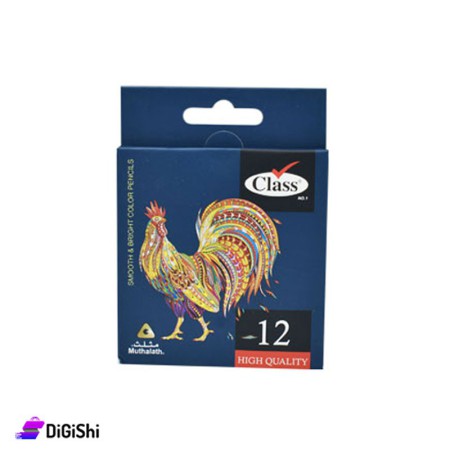 علبة ألوان خشبية قصيرة 12 لون Class