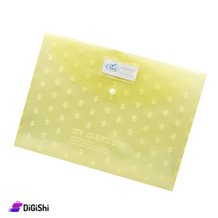 Class Folder with a Button - Yellow