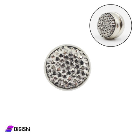 Magnetic Hijab Pins Model 2 - Silver With Strass