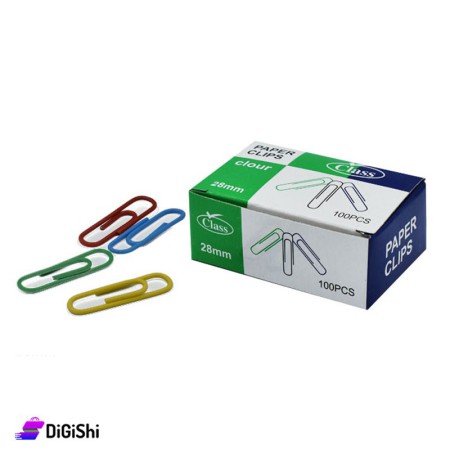 Class Metal Colorful Paper Clips Set - 28 mm