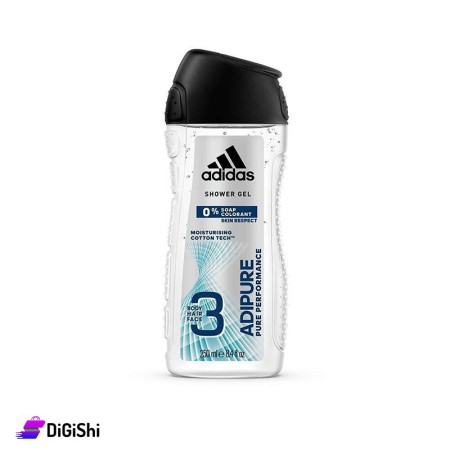 جل استحمام للرجال 3 في 1 للشعر والجسم والوجه Adidas Adipure