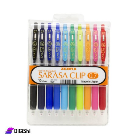 مجموعة أقلام Zebra Sarasa Clip - 10 أقلام