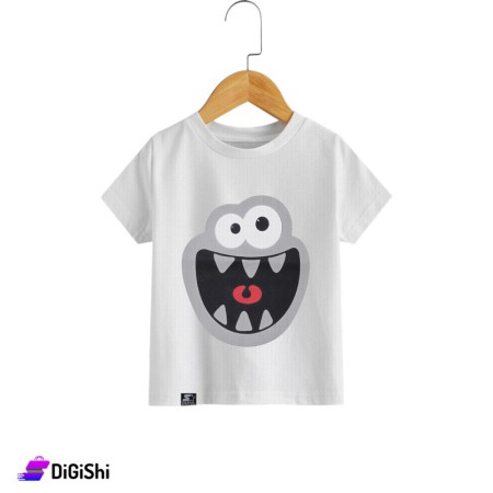 STARTER Children's Round Neck Shirt with a Frog Drawing for 8 Years - White