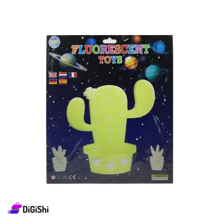 Fluorescent Toys Luminous Wall Stickers for kids - Yellow Cactus