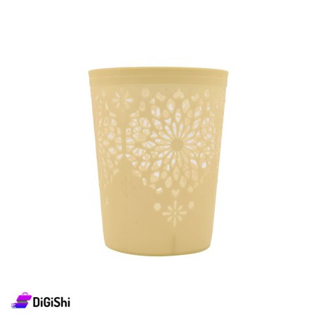 Shahd Plast Circular Plastic basket Size 2 - Light Beige