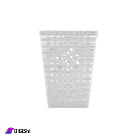 Shahd Plast Small Square Plastic Mesh Basket - White