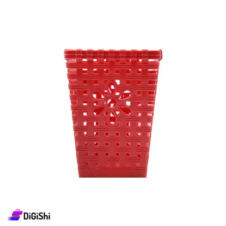 Shahd Plast Small Square Plastic Mesh Basket - Red