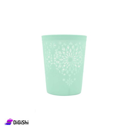 Shahd Plast Circular Plastic Basket Rose Pattern Size 1 - Tiffany