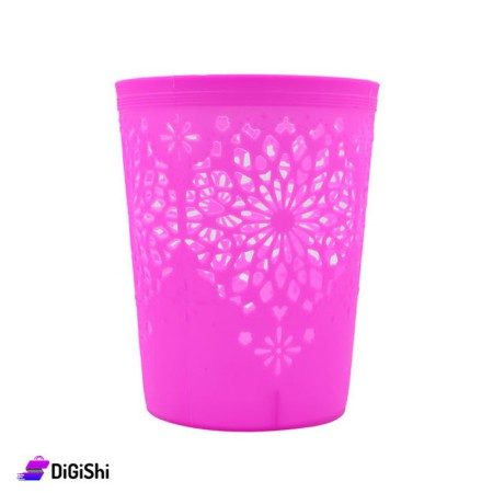 Shahd Plast Circular Plastic Basket Size 3 - Deep Pink