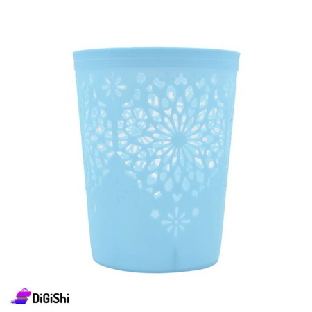 Shahd Plast Circular Plastic Basket Size 3 - Blue