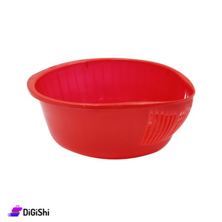 Shahd Plast Oval Plastic Strainer - Red