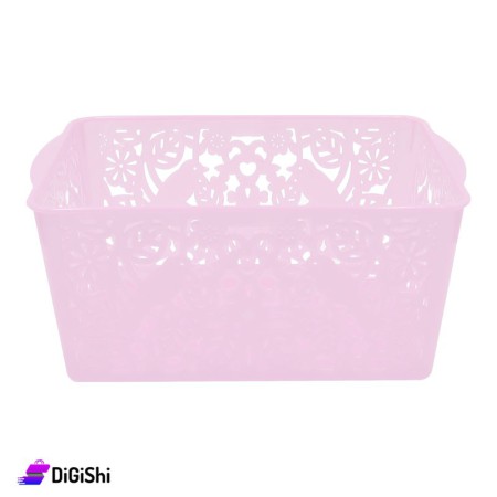 Shahd Plast Rectangular Mesh Plastic Bascket Size 5 - Pink