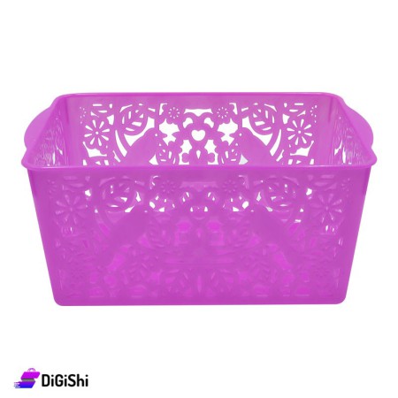 Shahd Plast Rectangular Mesh Plastic Basket Size 5 - Fuchsia