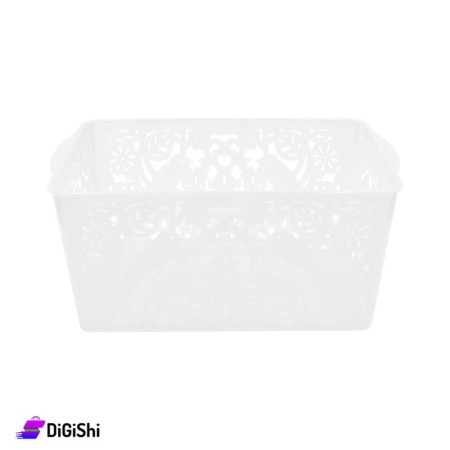 Shahd Plast Rectangular Mesh Plastic Bascket Size 4 - White