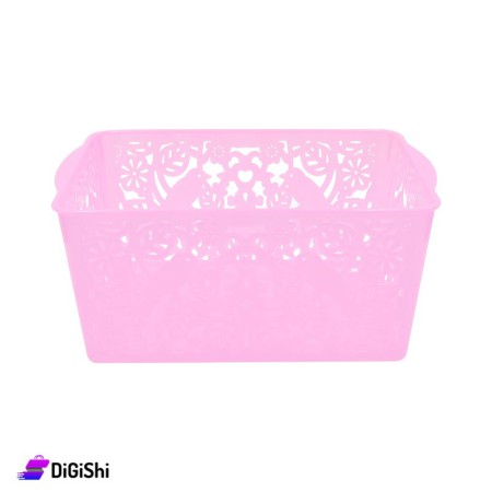 Shahd Plast Rectangular Mesh Plastic Bascket Size 4 - Pink