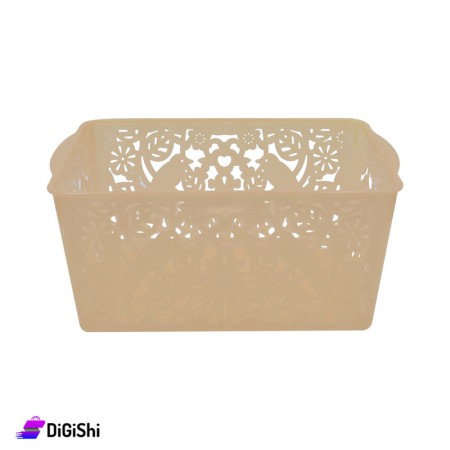 Shahd Plast Rectangular Mesh Plastic Bascket Size 4 - Honey