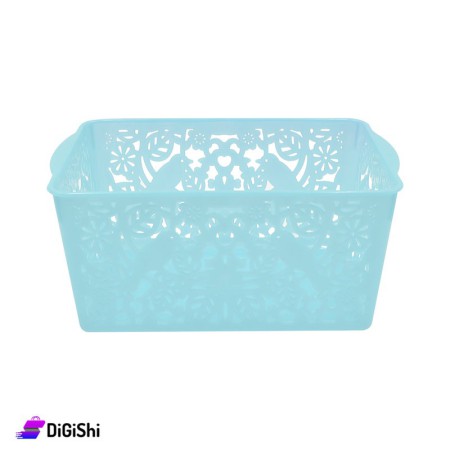 Shahd Plast Rectangular Mesh Plastic Bascket Size 4 - Blue