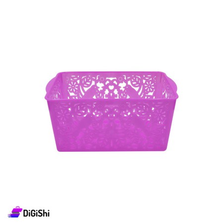 Rectangular Mesh Plastic Bascket Size 3 - Deep Pink