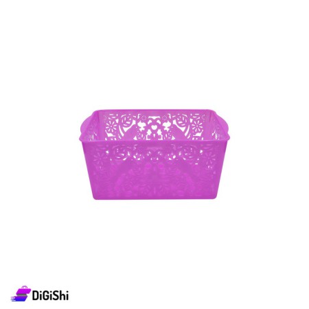 Shahd Plast Rectangular Mesh Plastic Bascket Size 2 - Deep Pink
