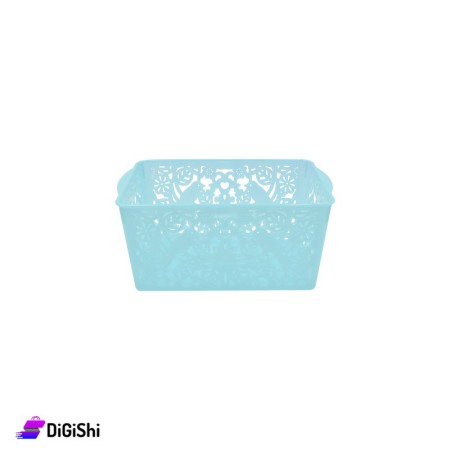 Shahd Plast Rectangular Mesh Plastic Bascket Size 2 - Blue