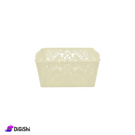 Shahd Plast Rectangular Mesh Plastic Bascket Size 1 - Beige
