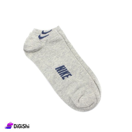 ZOX Cotton NIKE Logo Short Men's Socks - Gray