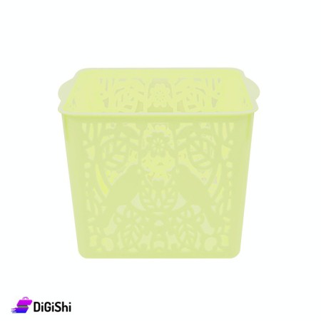 Shahd Plast Square Mesh Plastic Basket - Yellow
